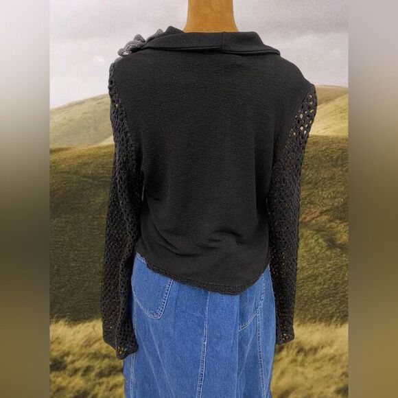 Y2K Whimsigoth Knitted Floral Sweater Top:Mesh Festival Going Out Party Grunge - Picture 5 of 8